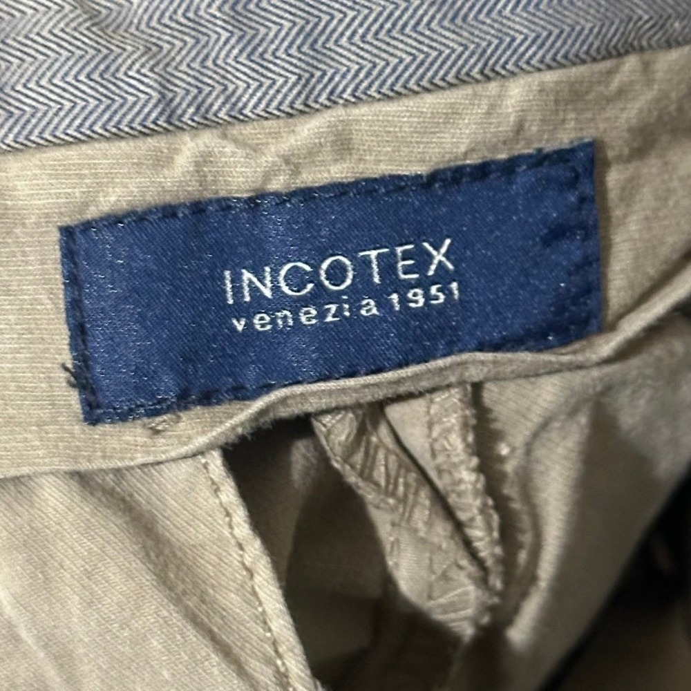 Incotex Venezia 1951 High Comfort Khaki Chino Pants Mens EU 48 US 32x28 Slim Fit - Picture 10 of 12